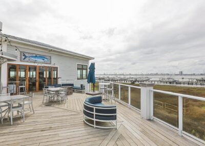 View of Charleston Harbor from the roof top Reel Bar